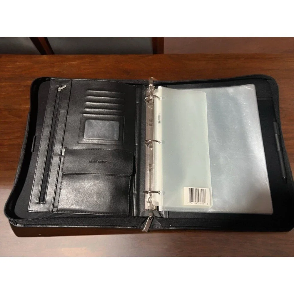 Day-Timer Leather Zip Portfolio Organizer